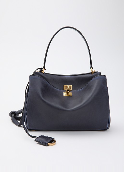 Balenciaga Rodeo Small handtas van kalfsleer met afneembare schouderriem - voorkant 6 donkerblauw
