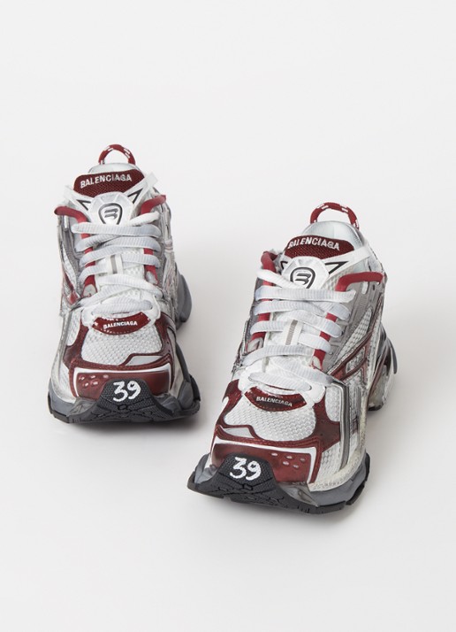 Balenciaga Runner sneaker met mesh details - detail 3 bordeauxrood