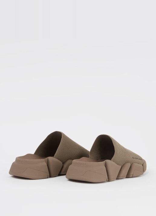 Balenciaga Speed 2.0 slipper met gebreid bovenwerk - detail 2 khaki