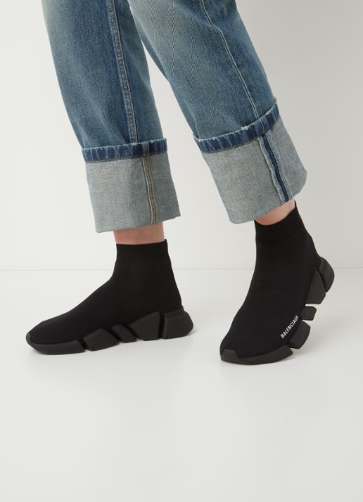 Balenciaga Speed 2.0 Trainer met logo - voorkant 2 zwart