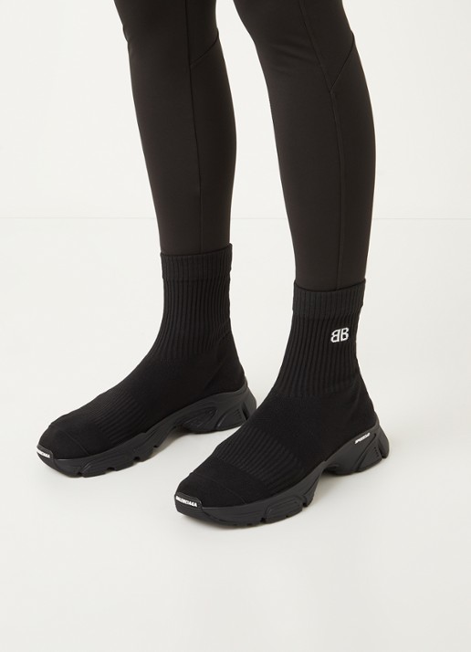 Balenciaga Speed 3.0 Trainer met gebreid bovenwerk - voorkant 6 zwart