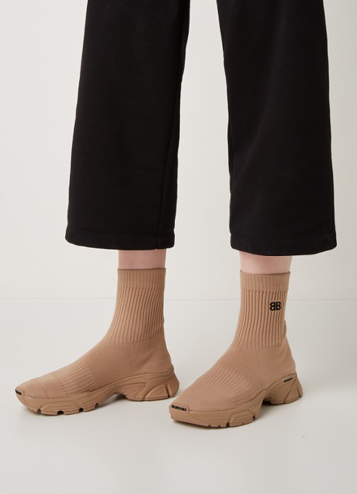 Balenciaga Speed 3.0 Trainer met gebreid bovenwerk - voorkant 6 beige