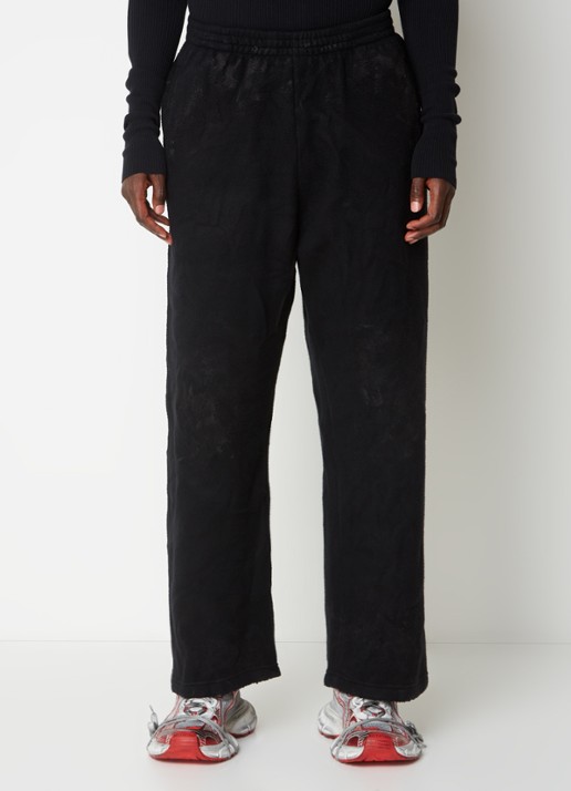 Balenciaga Straight leg joggingbroek met verwassen afwerking - detail 3 zwart