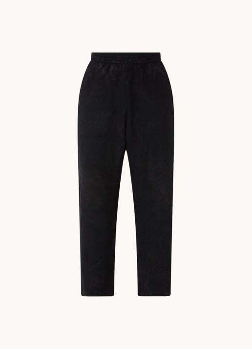 Balenciaga Straight leg joggingbroek met verwassen afwerking - voorkant zwart