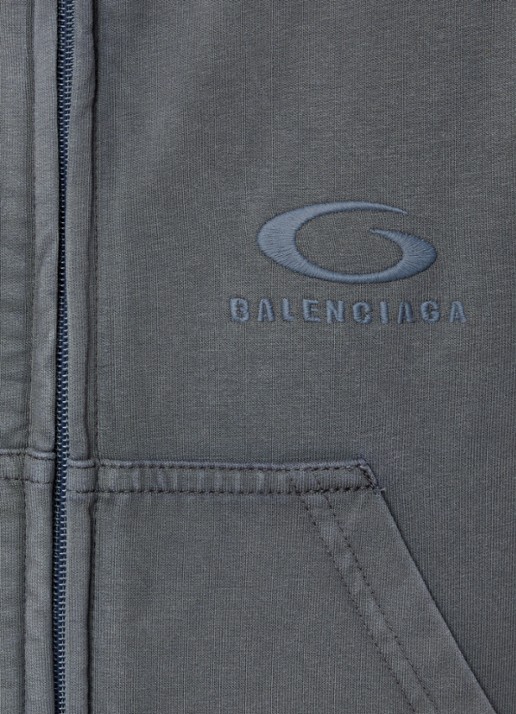 Balenciaga Sweatvest met steekzakken en logoborduring - detail 3 middengrijs