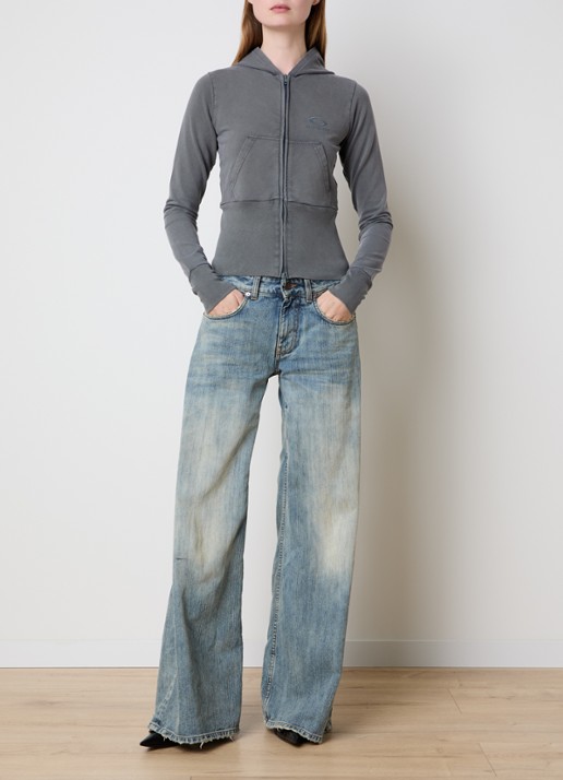 Balenciaga Sweatvest met steekzakken en logoborduring - voorkant 6 middengrijs