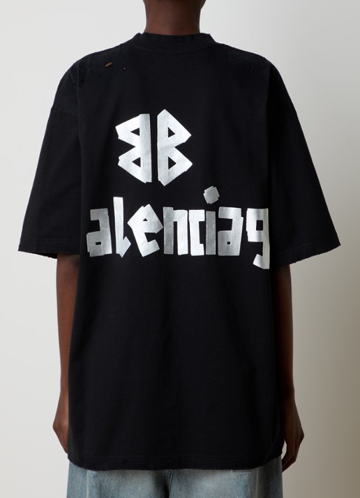 Balenciaga T-shirt met logo- en backprint - achterkant zwart