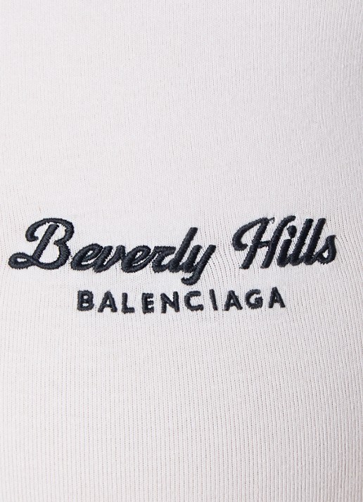 Balenciaga T-shirt met logoprint - detail 5 lichtgrijs