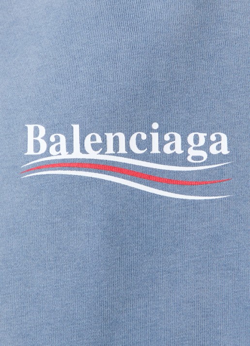 Balenciaga T-shirt met logoprint - detail 2 blauw