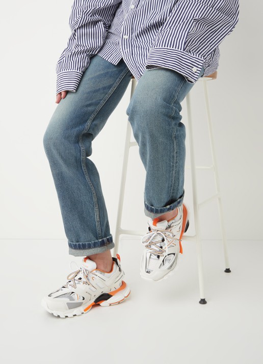 Balenciaga Track sneaker met mesh detalis - voorkant 7 orange
