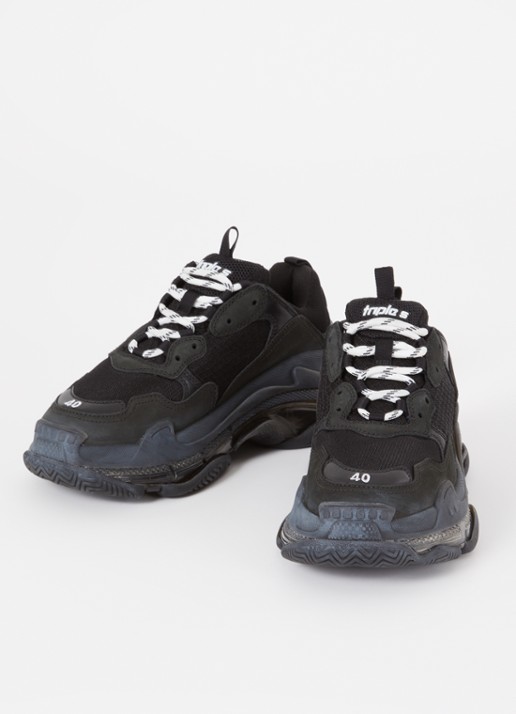 Balenciaga Triple S Clear sneaker met mesh details - detail 2 zwart