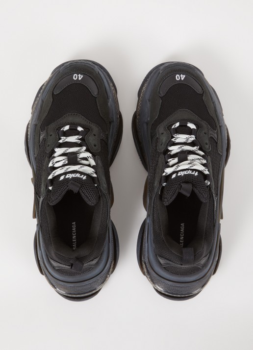 Balenciaga Triple S Clear sneaker met mesh details - detail 3 zwart