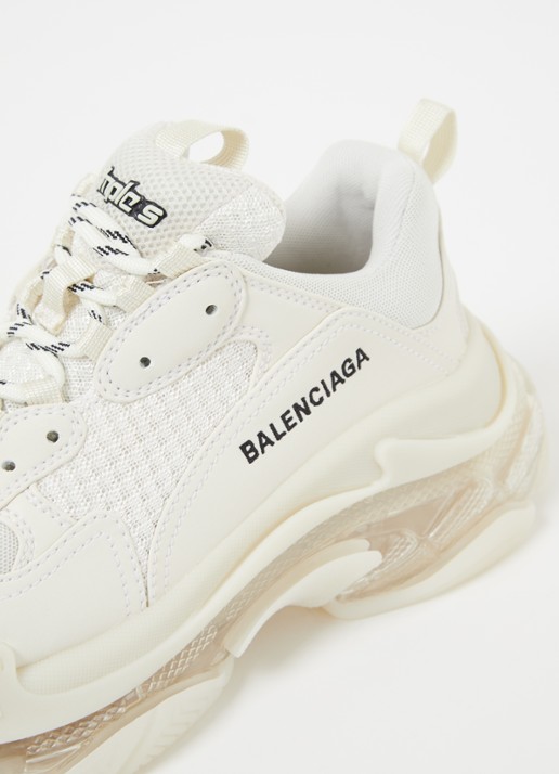 Balenciaga Triple S sneaker met mesh details - detail 6 creme