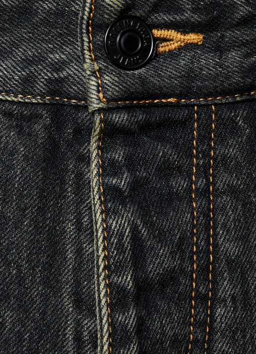 Balenciaga Wide leg jeans met donkere wassing - detail 4 indigo