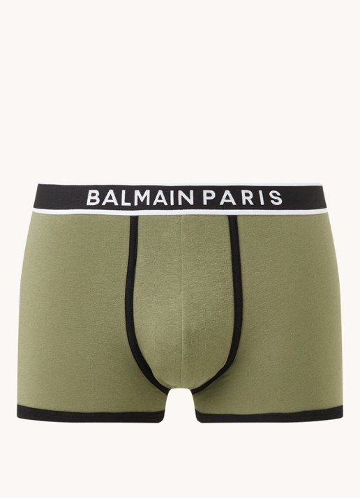 Balmain Boxershort met logoband - voorkant donkerkhaki