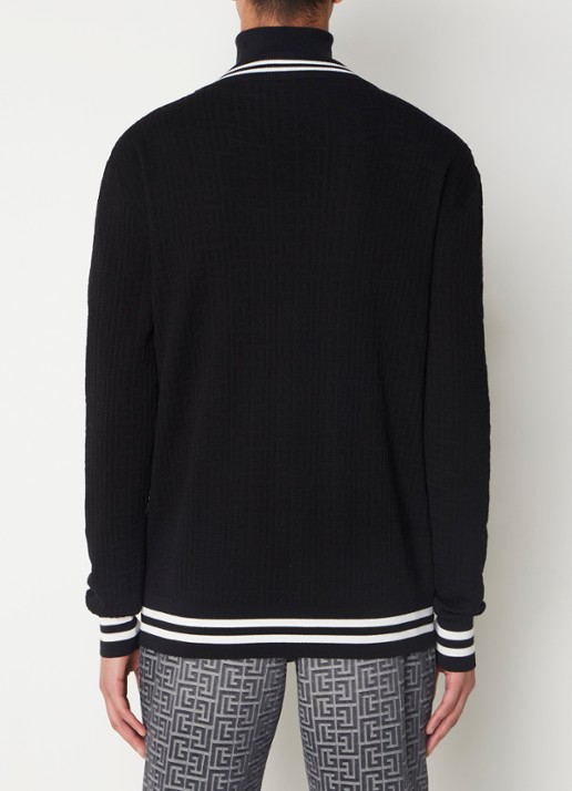 Balmain Fijngebreid vest in wolblend  - achterkant zwart