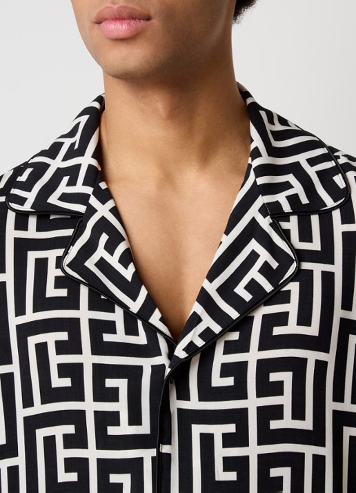 Balmain Overhemd met logoprint - detail 2 zwart