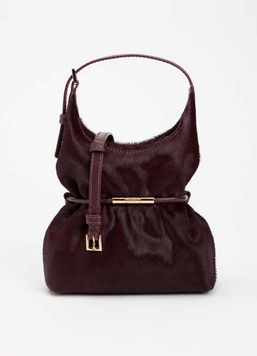 BALMAIN Sphynx Mini handtas van kalfsleer met ponyhair en afneembare schouderriem