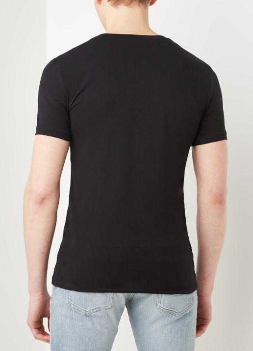 Balmain T-shirt met logoborduring - achterkant zwart
