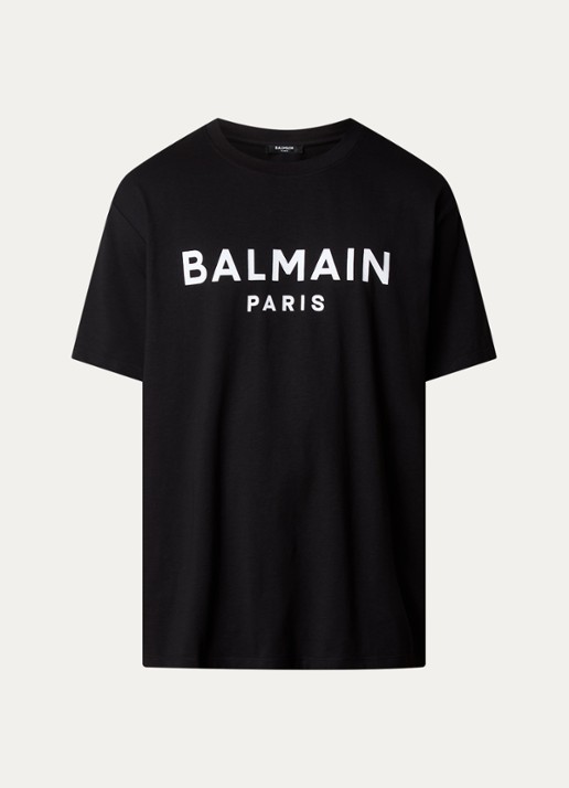 Balmain T-shirt met logoprint - voorkant zwart