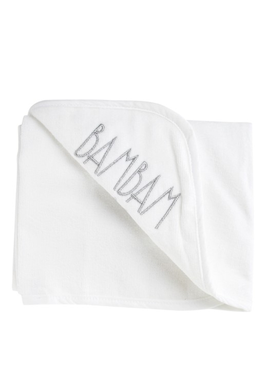 BamBam Badcape van katoen - voorkant wit