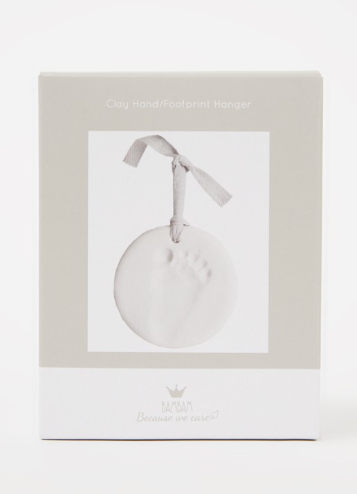 BamBam Klei hand- / voetprint hanger  - voorkant 2 wit