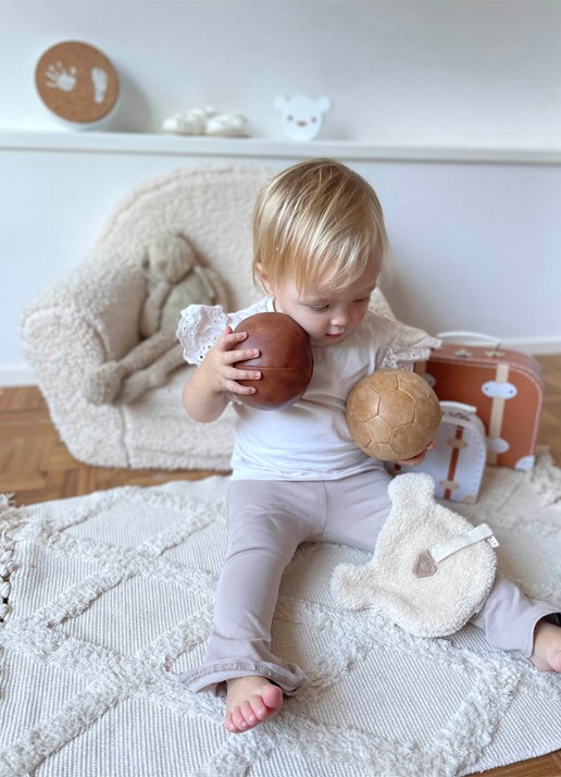 BamBam Vintage voetbal 11 cm - voorkant 2 camel