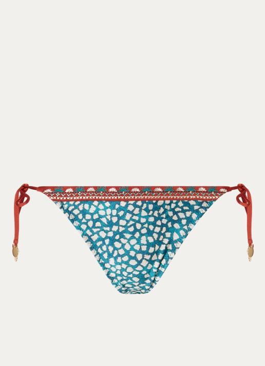 Banana Moon Blika Mymba brazilian bikinislip met borduring en print - voorkant 4 groen