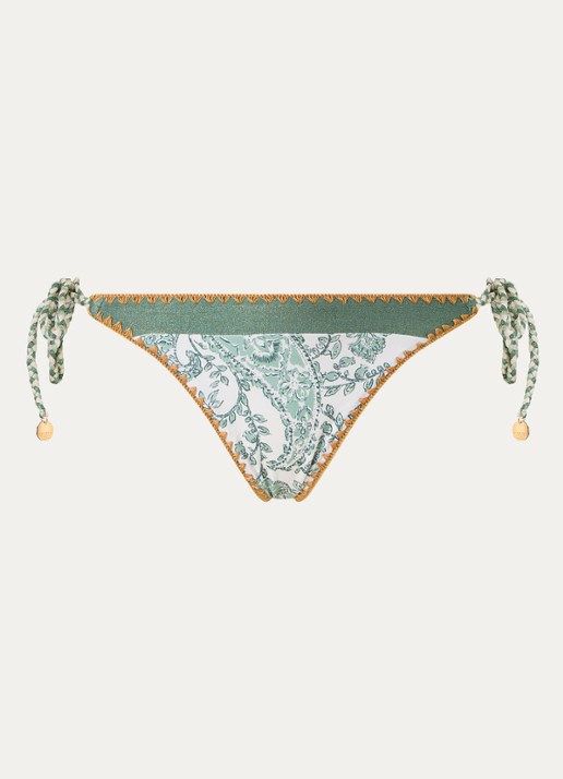 Banana Moon Blika Nassima bikinislip met geknoopt detail - voorkant 2 groen