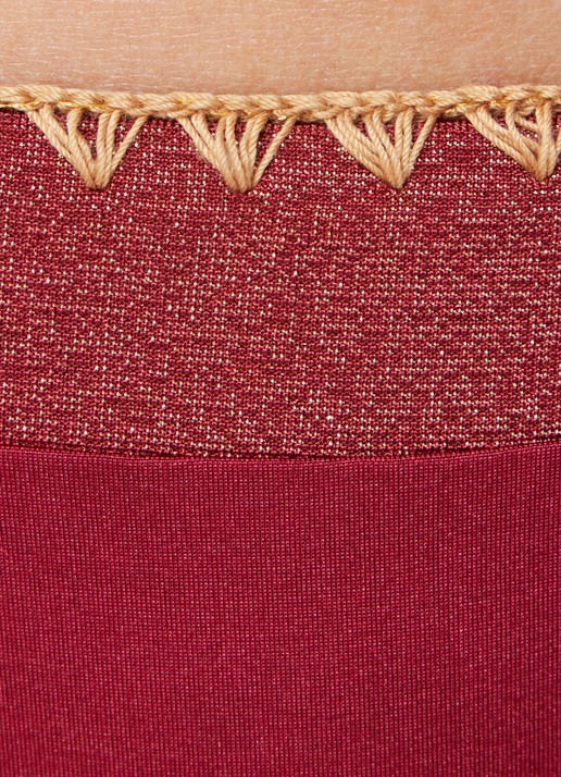 Banana Moon Blika Nazca bikinislip met geknoopt detail en lurex - detail 3 donkerrood