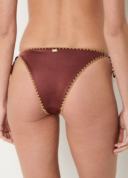 Banana Moon Blika Nazca tanga bikinislip met lurex - achterkant chocoladebruin