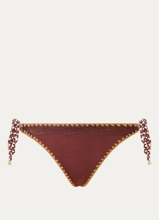 Banana Moon Blika Nazca tanga bikinislip met lurex - voorkant 4 chocoladebruin