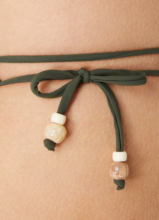 Banana Moon Blucostora shine bikiniset met lurex en kralendecoratie - detail 4 bronsgroen