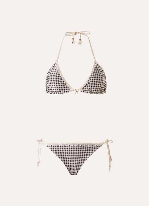 Banana Moon Bokaokyma Adela bikiniset met ruitdessin - voorkant 4 beige