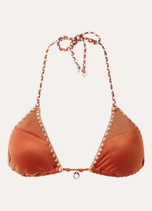 Banana Moon Bosco Nazca triangel bikinitop met uitneembare vulling - voorkant roestbruin
