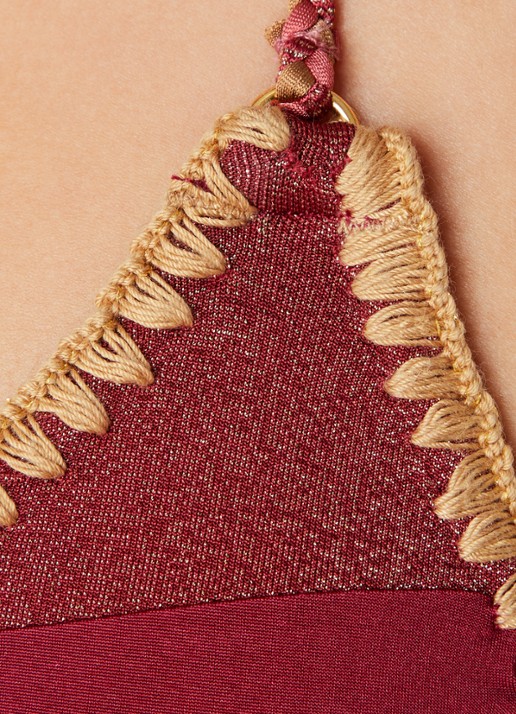 Banana Moon Bosco Nazca triangel bikinitop met uitneembare vulling - detail 3 donkerrood