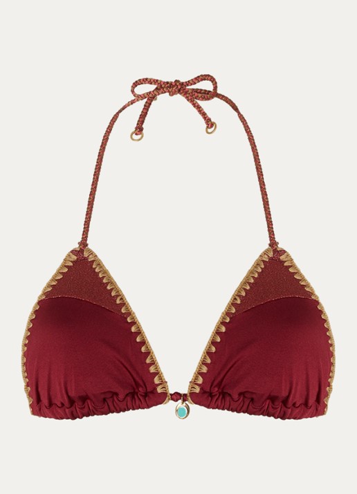 Banana Moon Bosco Nazca triangel bikinitop met uitneembare vulling - voorkant 4 donkerrood