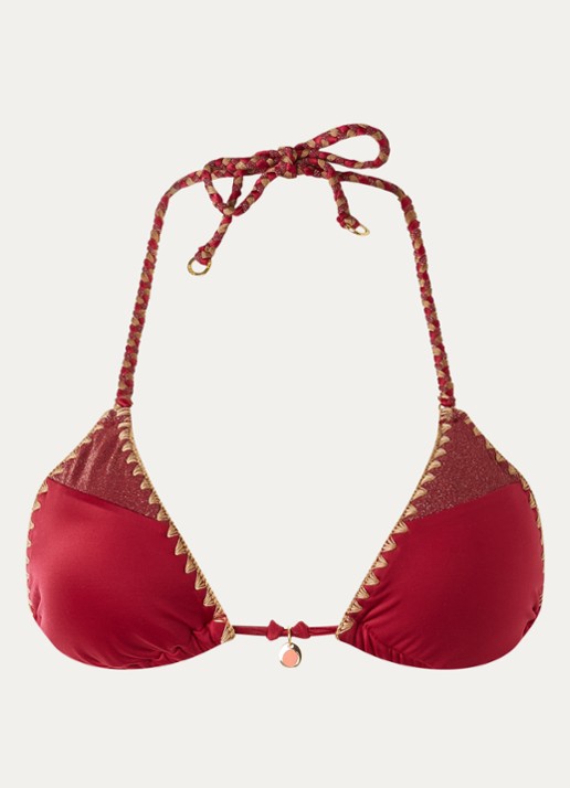 Banana Moon Bosco Nazca triangel bikinitop met uitneembare vulling - voorkant rood
