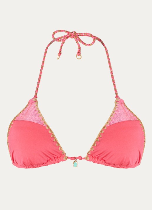 Banana Moon Bosco Nazca triangel bikinitop met uitneembare vulling - voorkant 2 donkerroze