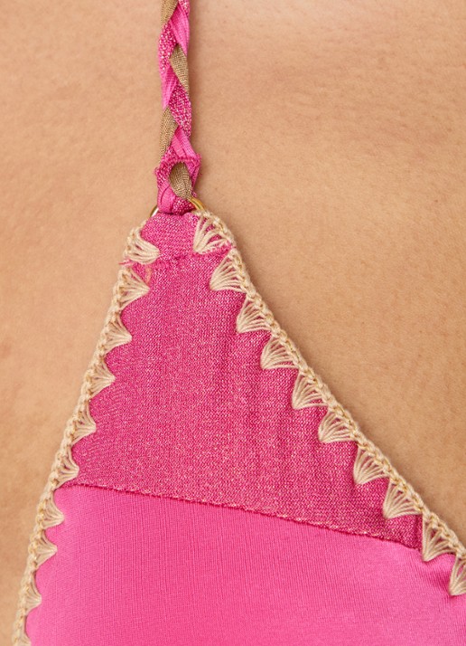 Banana Moon Bosco Nazca triangel bikinitop met uitneembare vulling - detail 2 fuchsia