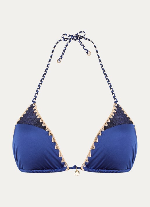 Banana Moon Bosco Nazca triangel bikinitop met uitneembare vulling - voorkant donkerblauw
