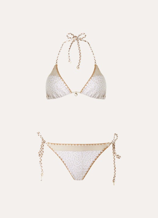 Banana Moon Boscoblika Avel bikiniset met print en lurex - voorkant wit