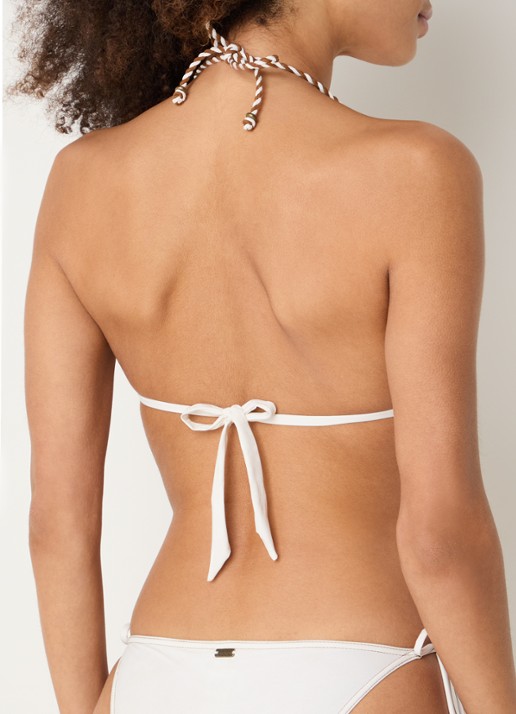 Banana Moon Crico Mustang triangel bikinitop met kralendecoratie - achterkant beige