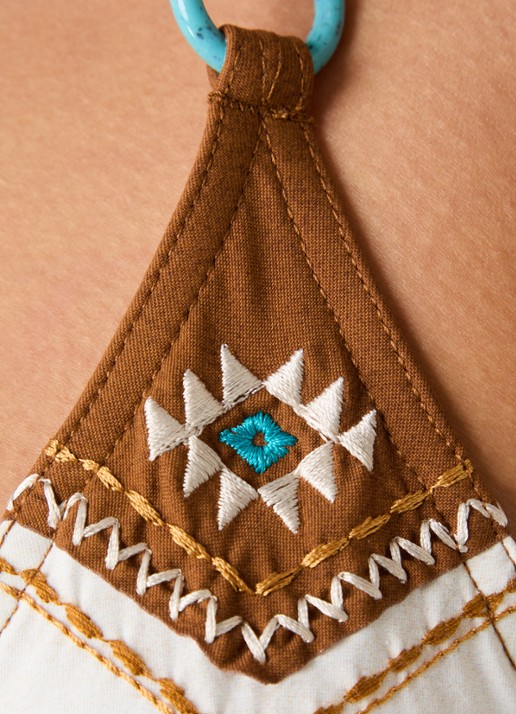 Banana Moon Crico Mustang triangel bikinitop met kralendecoratie - detail 5 beige