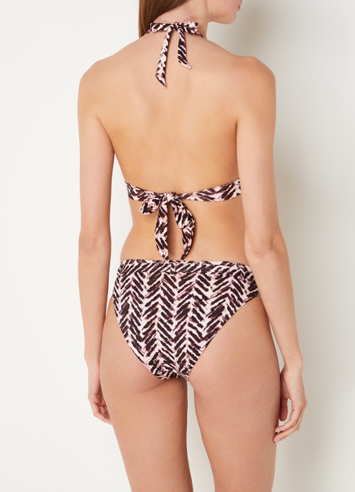 Banana Moon Dita Sunbow bikinislip met ceintuur en print - achterkant lichtroze