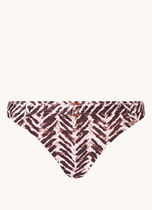 Banana Moon Dita Sunbow bikinislip met ceintuur en print - voorkant 2 lichtroze