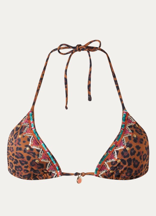Banana Moon Jotrao Serenely triangel bikinitop met panterprint