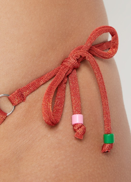 Banana Moon Lina brazilian bikinislip met lurex - detail 5 oranjerood