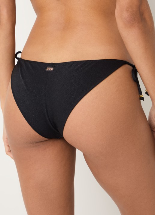 Banana Moon Lina Light brazilian bikinislip met geknoopt detail - achterkant 5 zwart