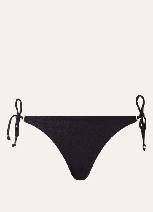 Banana Moon Lina Light brazilian bikinislip met geknoopt detail - voorkant zwart